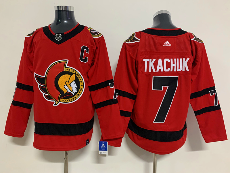 Men's Ottawa Senators #7 Brady Tkachuk Stitched adidas Red 2021 Reverse Retro Authentic Jersey Men's Ottawa Senators #7 Brady Tkachuk Stitched adidas Red 2021 Reverse Retro Authentic Jersey